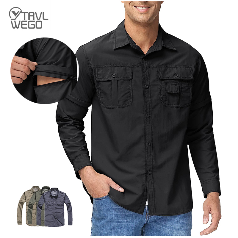 Tactical Military Shirt Cargo - TRVLWEGO Men Shirt Hiking Camping Quick