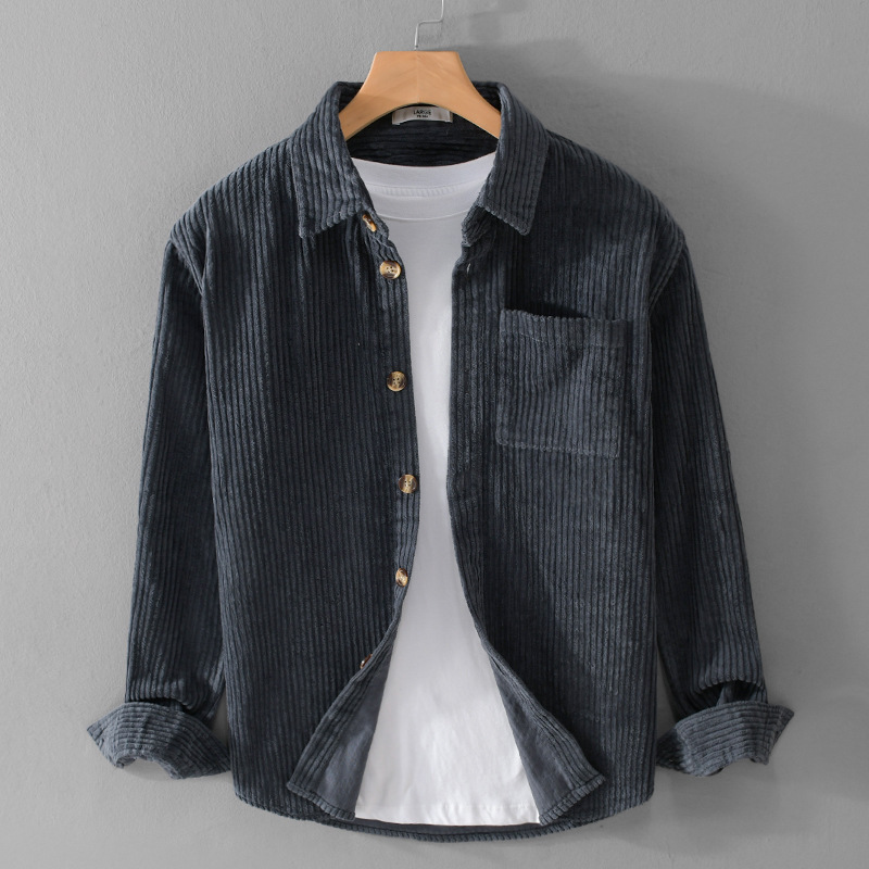 2026 New Men's Corduroy Shirt  - đánh giá và giá Corduroy Button Up Shirt Men