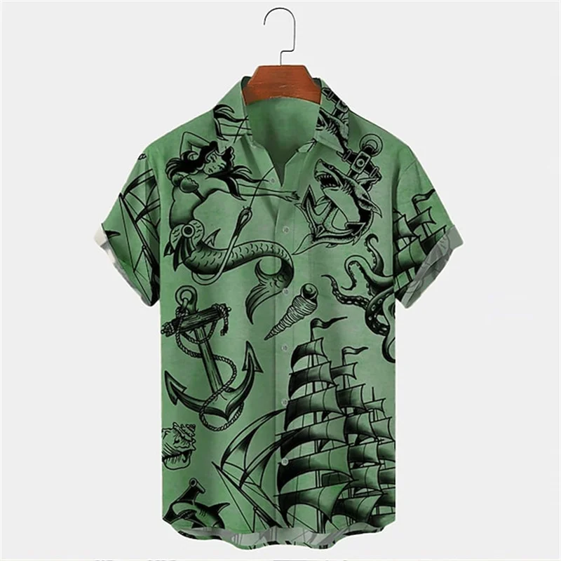 Men Summer Lapel Short Sleeve  - đánh giá và giá Vintage Hawaiian Floral Shirt