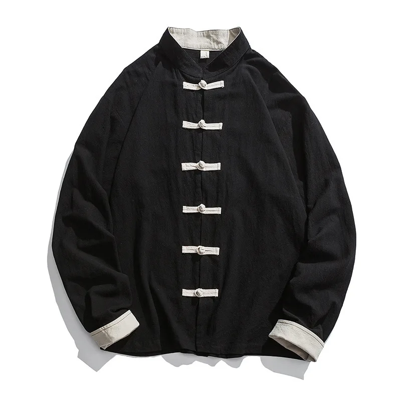 2020 Mới Kimono Áo Khoác Nam T - đánh giá và giá Mens Linen Shirt Long Sleeve