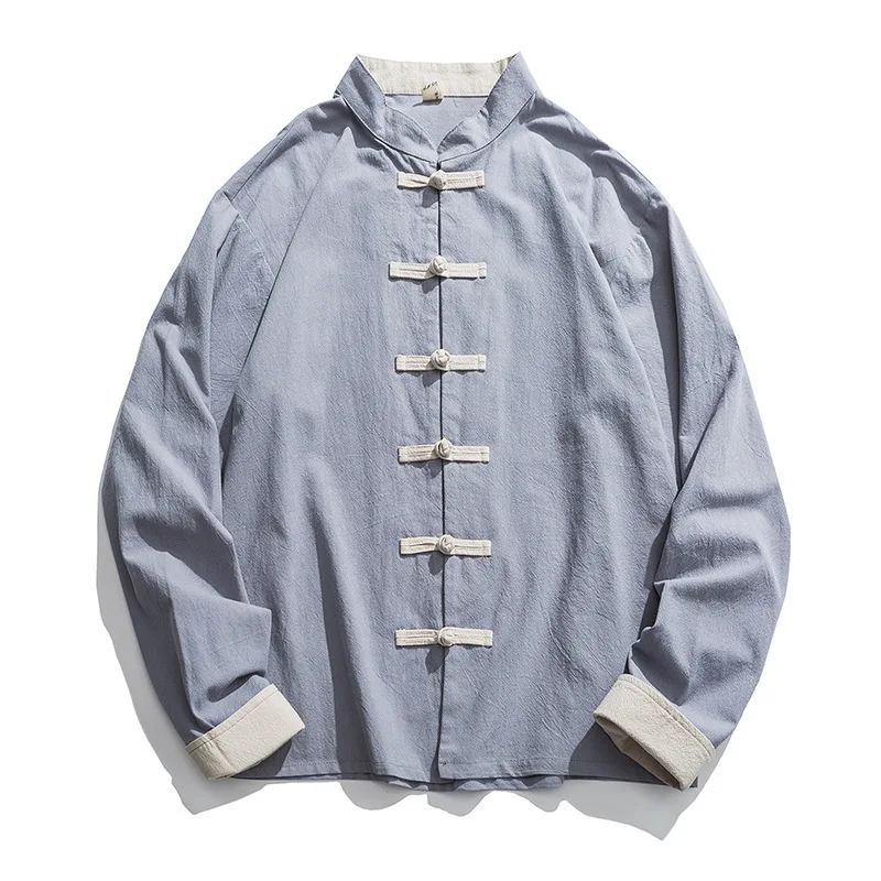 2020 Mới Kimono Áo Khoác Nam T - đánh giá và giá Mens Linen Shirt Long Sleeve