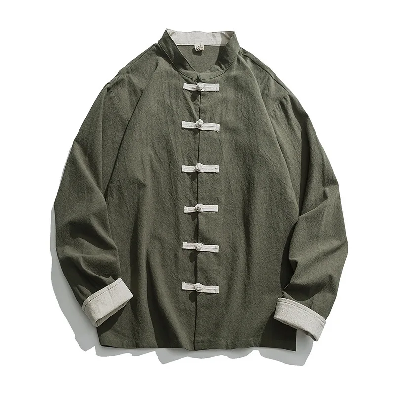 2020 Mới Kimono Áo Khoác Nam T - đánh giá và giá Mens Linen Shirt Long Sleeve