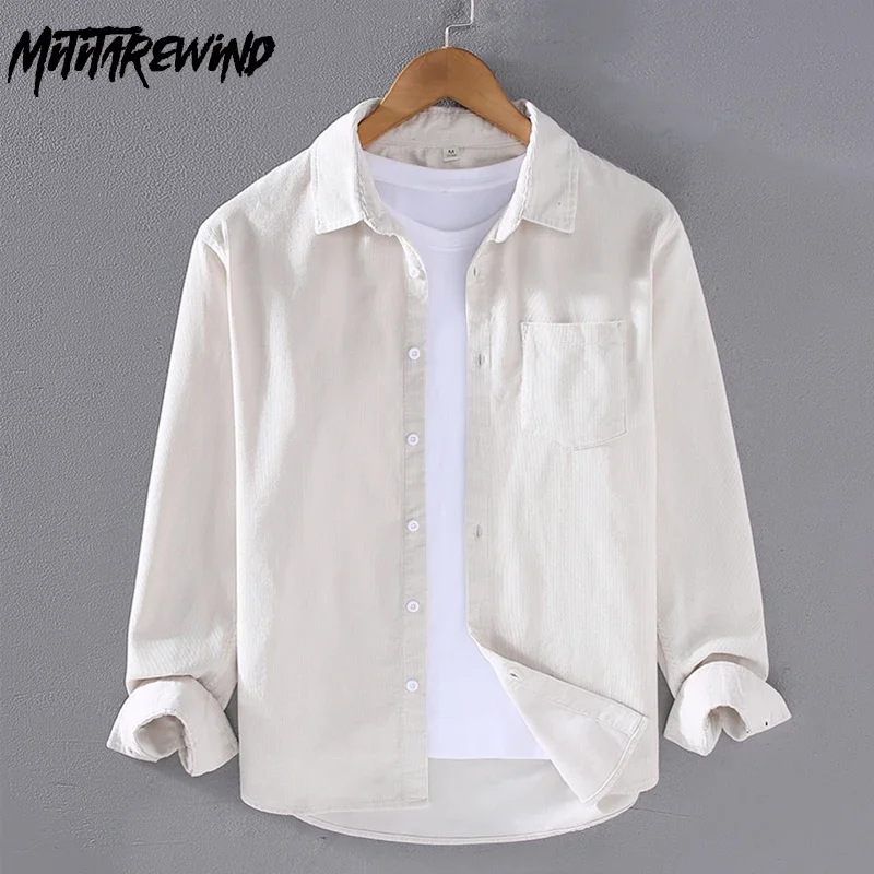 Spring Fall Mens Long Sleeve W - đánh giá và giá Corduroy Button Up Shirt Men