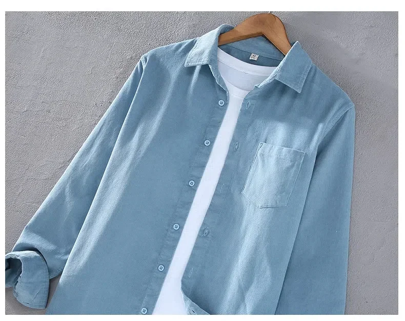 Spring Fall Mens Long Sleeve W - đánh giá và giá Corduroy Button Up Shirt Men