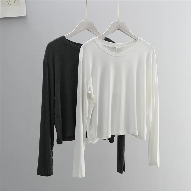 O Neck Cotton Blend Long Sleev - đánh giá và giá T-Shirts