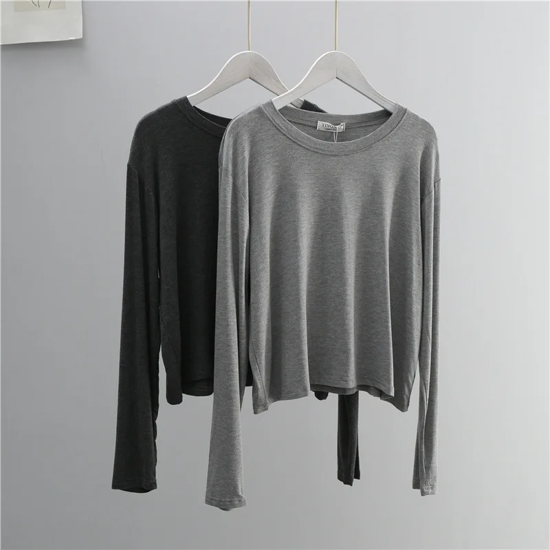 O Neck Cotton Blend Long Sleev - đánh giá và giá T-Shirts