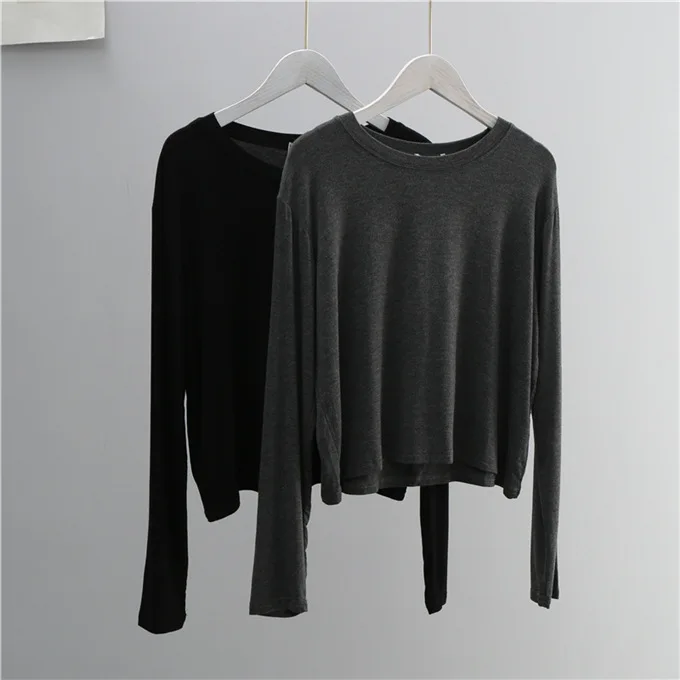 O Neck Cotton Blend Long Sleev - đánh giá và giá T-Shirts