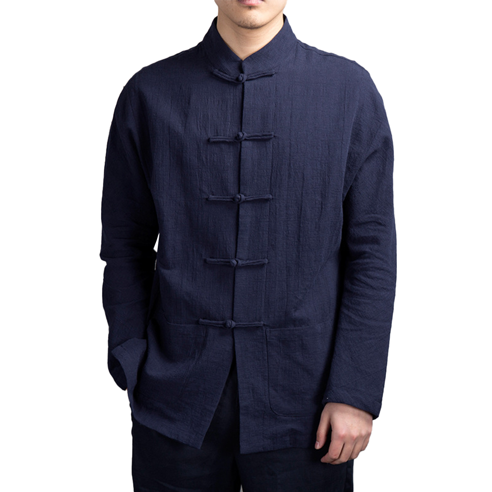 Retro Casual Men Chinese Tradi - đánh giá và giá Mens Linen Shirt Long Sleeve