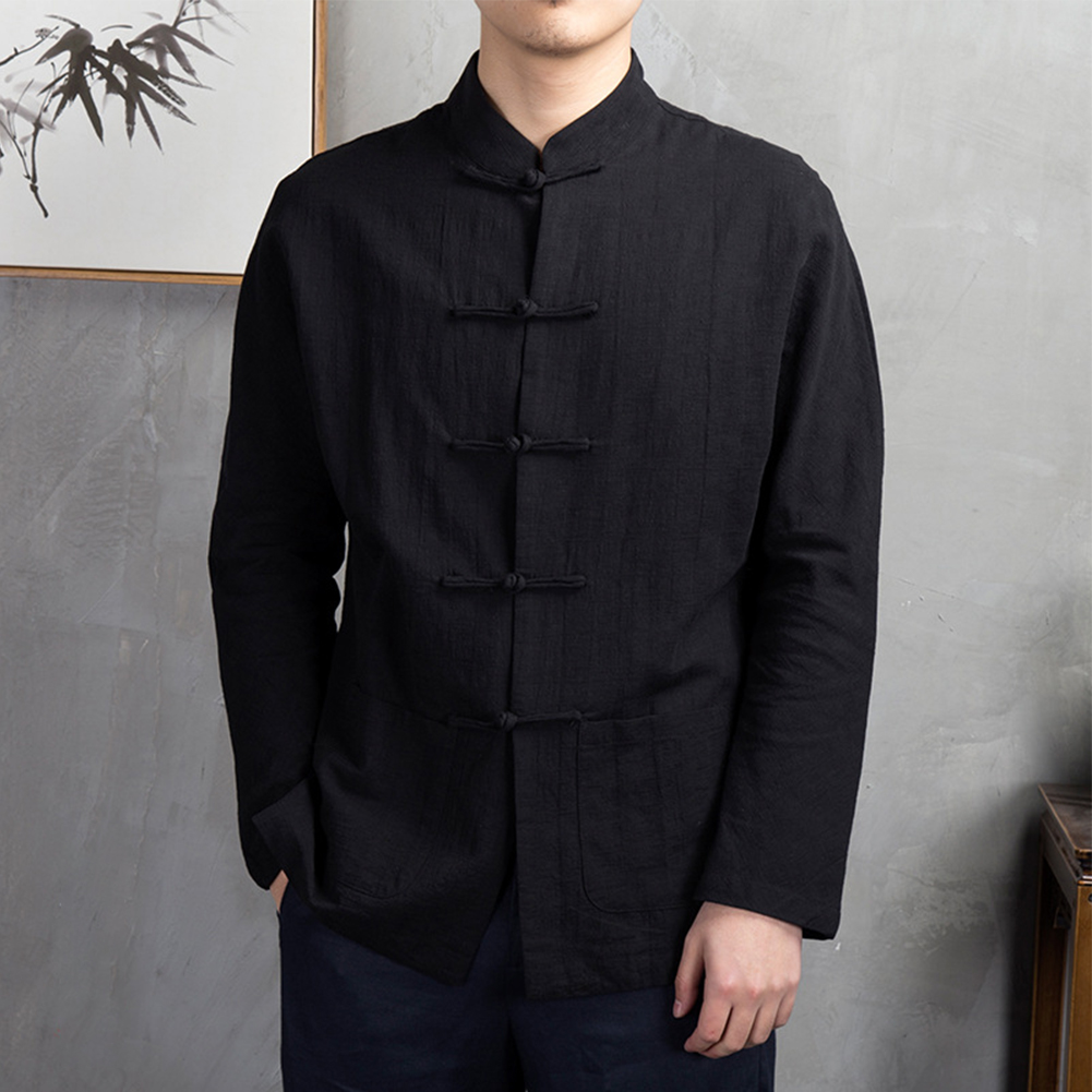 Retro Casual Men Chinese Tradi - đánh giá và giá Mens Linen Shirt Long Sleeve
