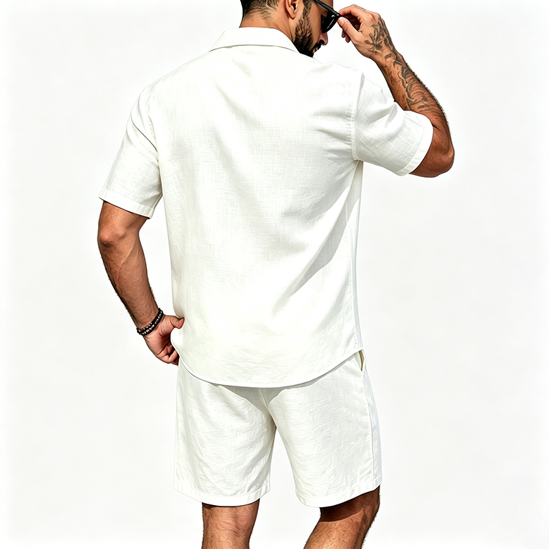 Men Linen Two Piece Outfit Sho - đánh giá và giá Mens Linen Shirt Long Sleeve