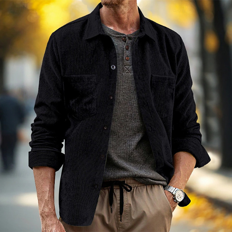 Spring Fall Daily Leisure Mens - đánh giá và giá Corduroy Button Up Shirt Men