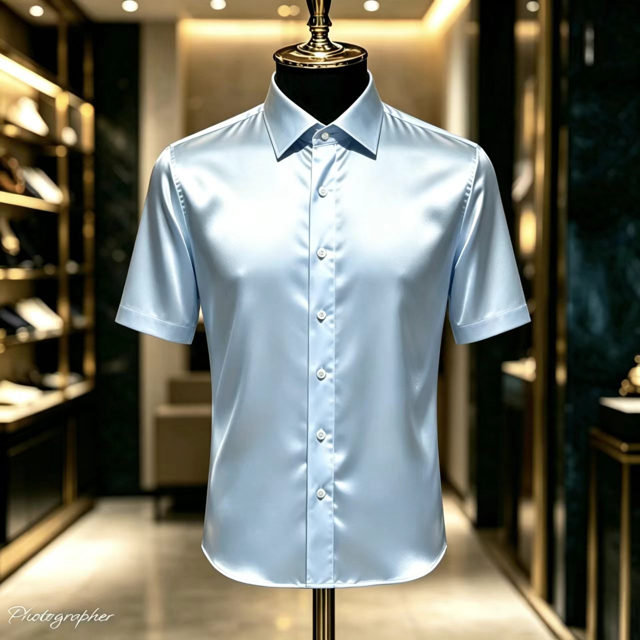 Men's Solid Color Satin Short- - đánh giá và giá Mens Satin Silk Dress Shirt
