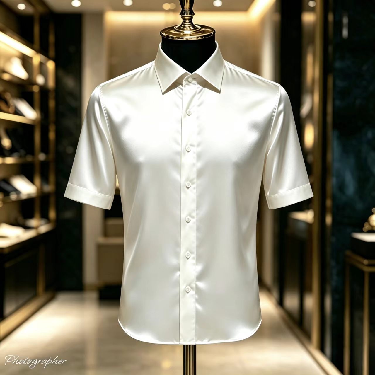 Men's Solid Color Satin Short- - đánh giá và giá Mens Satin Silk Dress Shirt