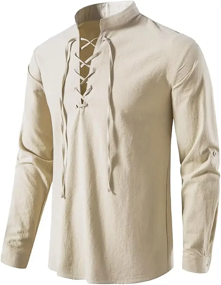 2-piece Set Men's Medieval Pir - đánh giá và giá Medieval Gothic Lace Up Pirate Shirt