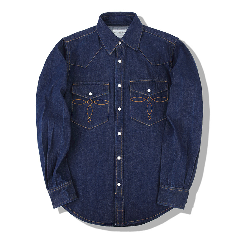 American Wash Vintage Denim Sh - đánh giá và giá Mens Western Denim Pearl Snap Shirt