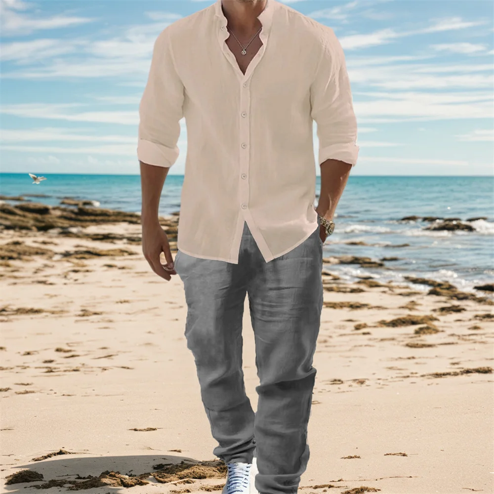 Men's Cotton Linen Long Sleeve - đánh giá và giá Mens Linen Shirt Long Sleeve
