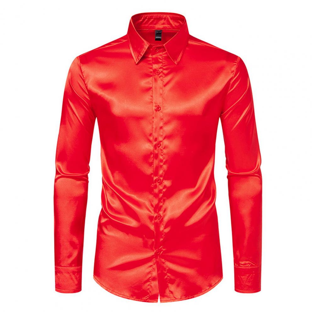 Blue Orange Red Yellow Satin S - đánh giá và giá Mens Satin Silk Dress Shirt