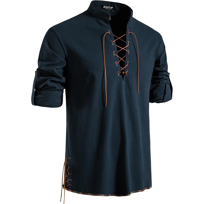 Mens Pirate Shirt Viking Retro - đánh giá và giá Medieval Gothic Lace Up Pirate Shirt