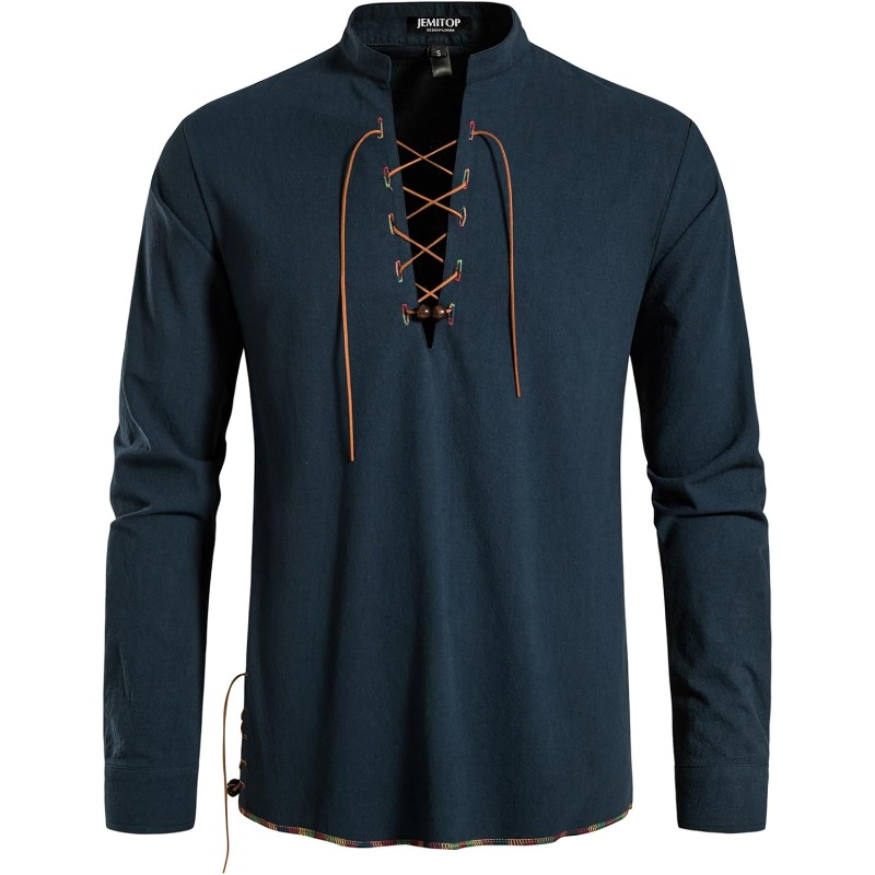 Mens Pirate Shirt Viking Retro - đánh giá và giá Medieval Gothic Lace Up Pirate Shirt