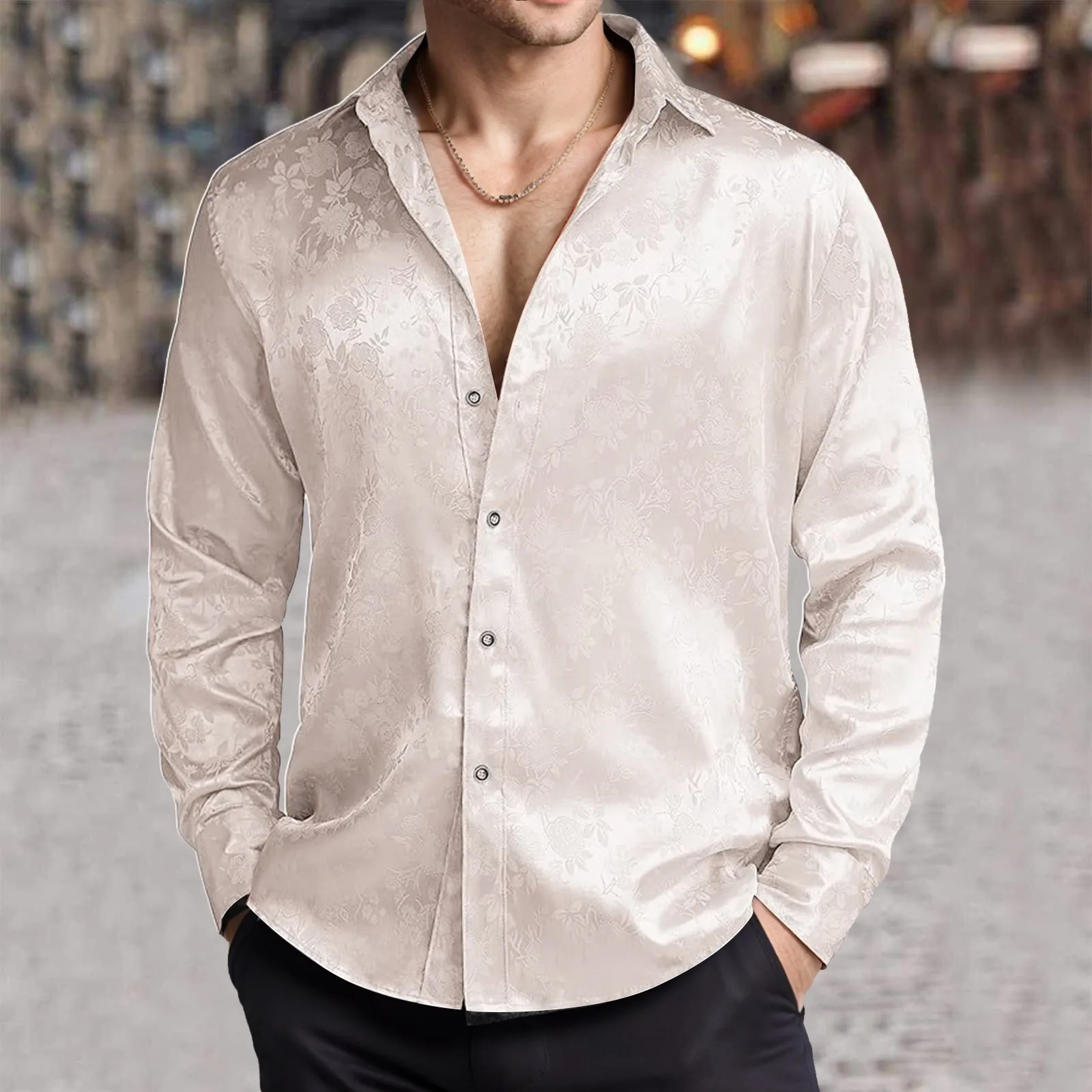 Mens Imitation Silk Satin Dres - đánh giá và giá Mens Satin Silk Dress Shirt