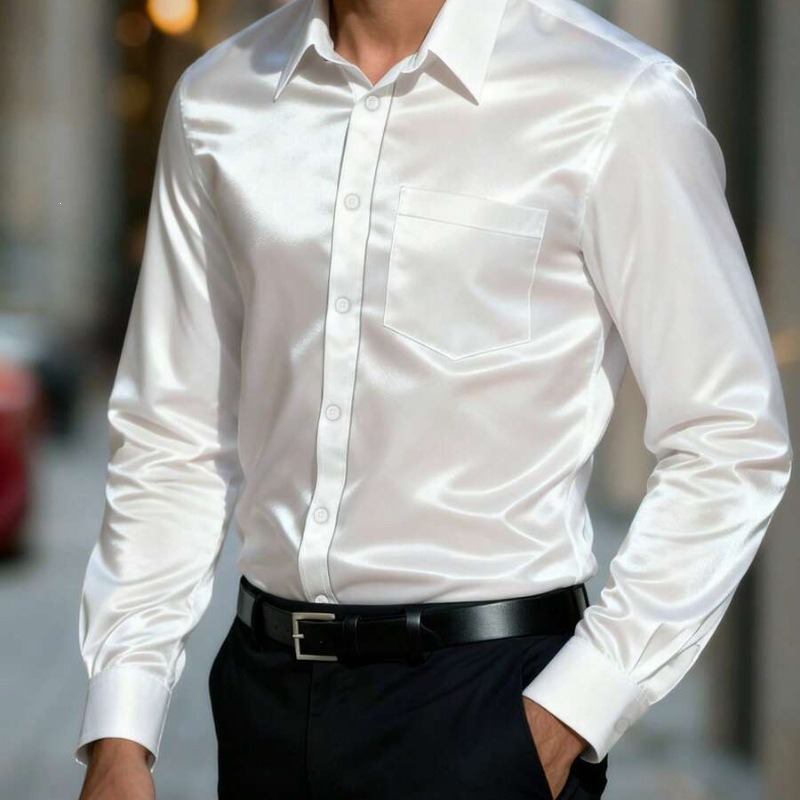 Men's Satin-Like Ice Silk Dres - đánh giá và giá Mens Satin Silk Dress Shirt