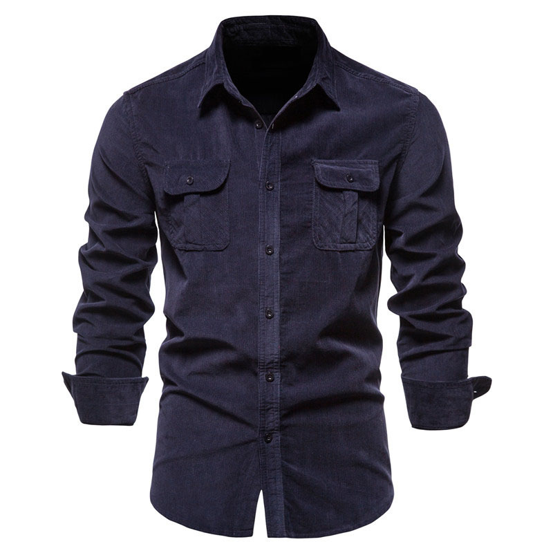 Vintage Solid Color Corduroy S - đánh giá và giá Corduroy Button Up Shirt Men
