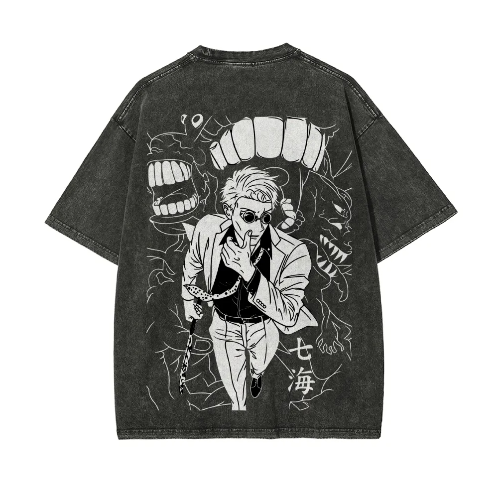 Kento Nanami T Shirt Jujutsu K - đánh giá và giá Acid Wash Vintage Graphic T Shirt