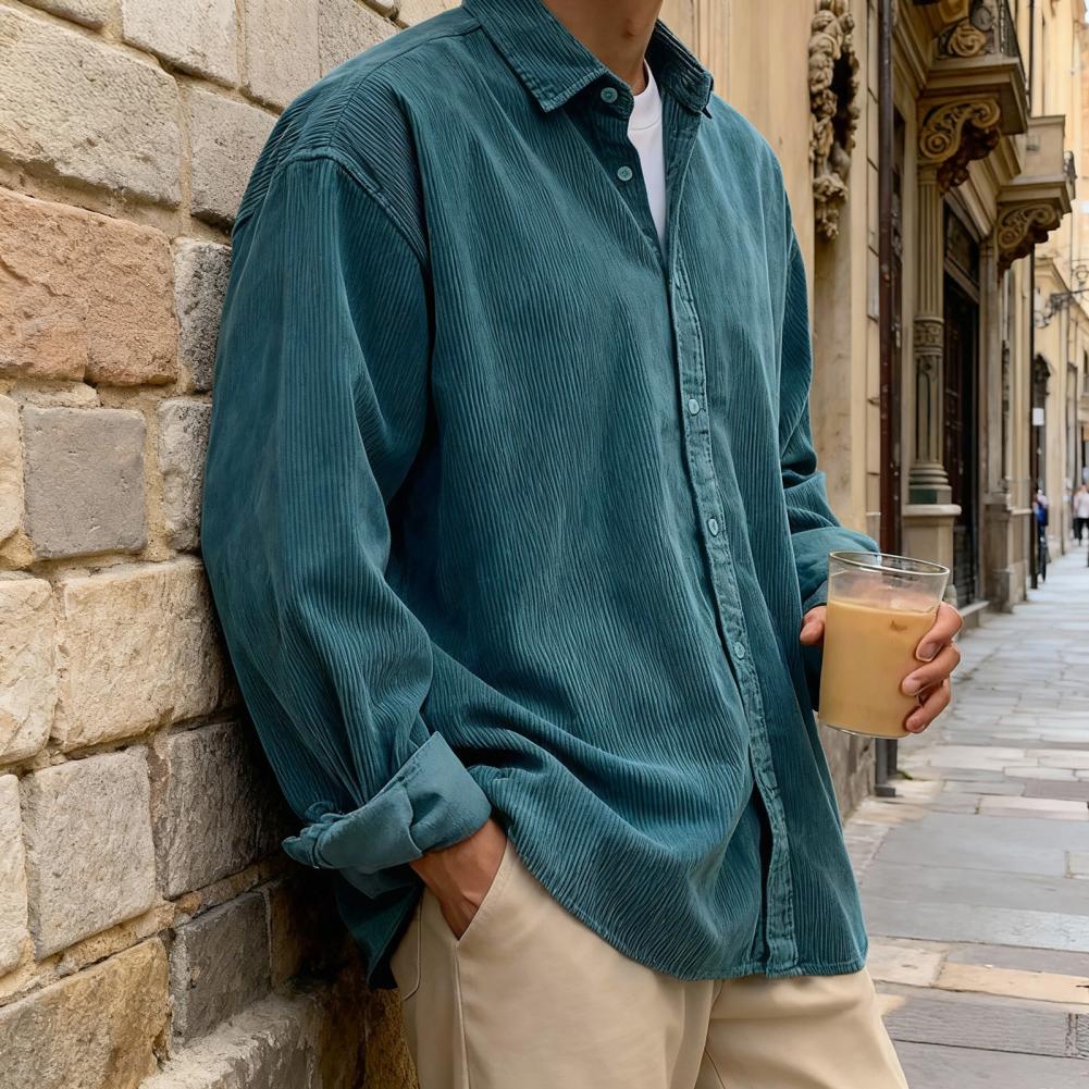 New Men's Corduroy Shirt Relax - đánh giá và giá Corduroy Button Up Shirt Men