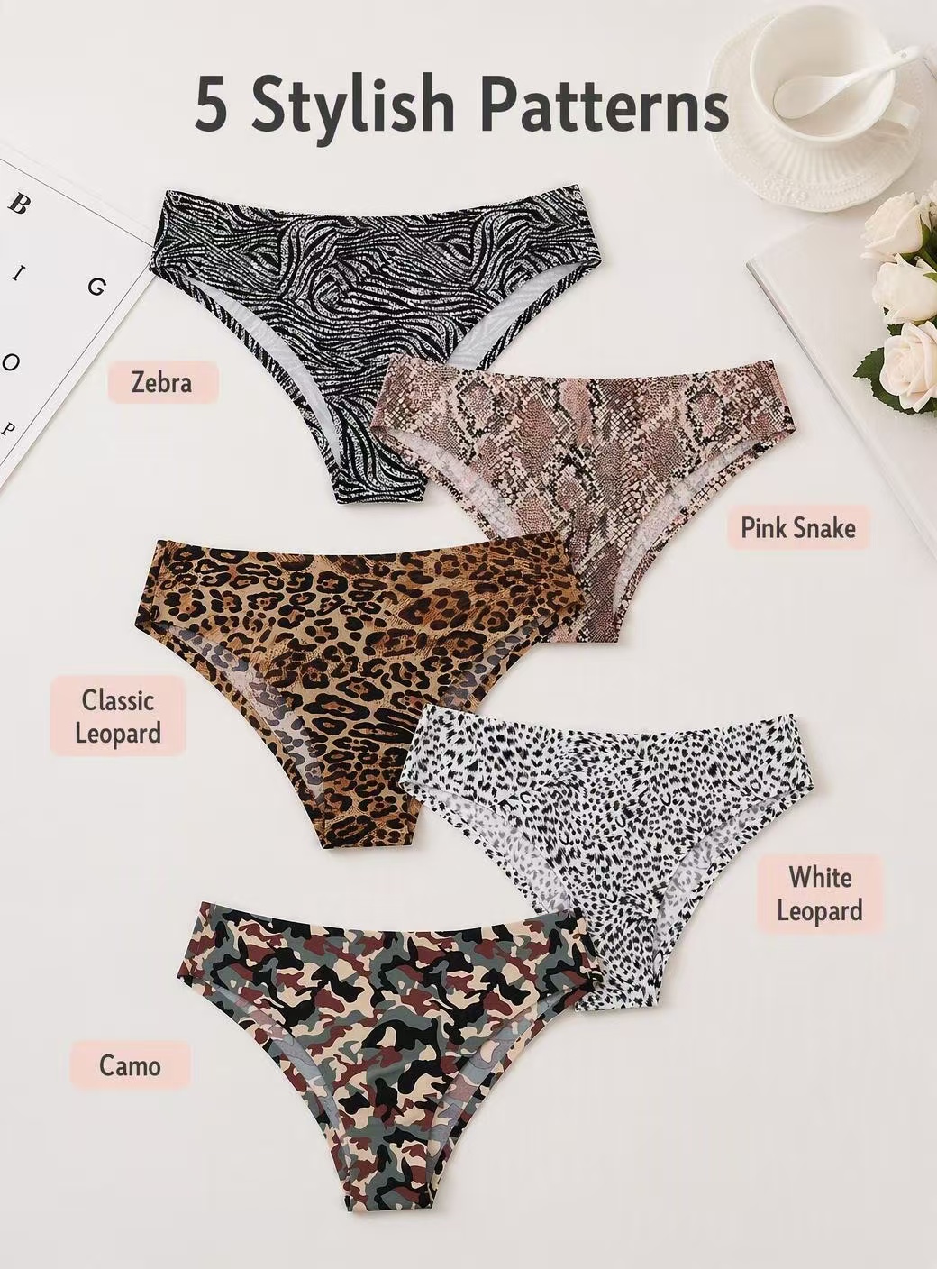 5PCS women's panties sexy soli - đánh giá và giá Underwear