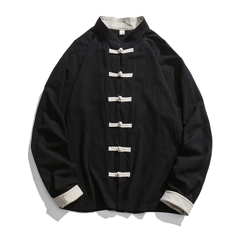 2026 New Kimono Jacket Men Tra - đánh giá và giá Mens Linen Shirt Long Sleeve