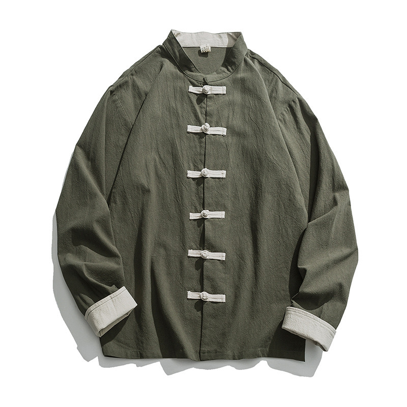 2026 New Kimono Jacket Men Tra - đánh giá và giá Mens Linen Shirt Long Sleeve