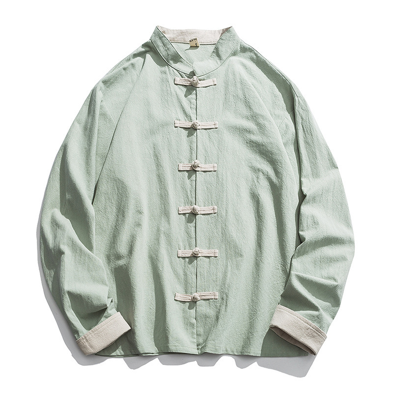 2026 New Kimono Jacket Men Tra - đánh giá và giá Mens Linen Shirt Long Sleeve