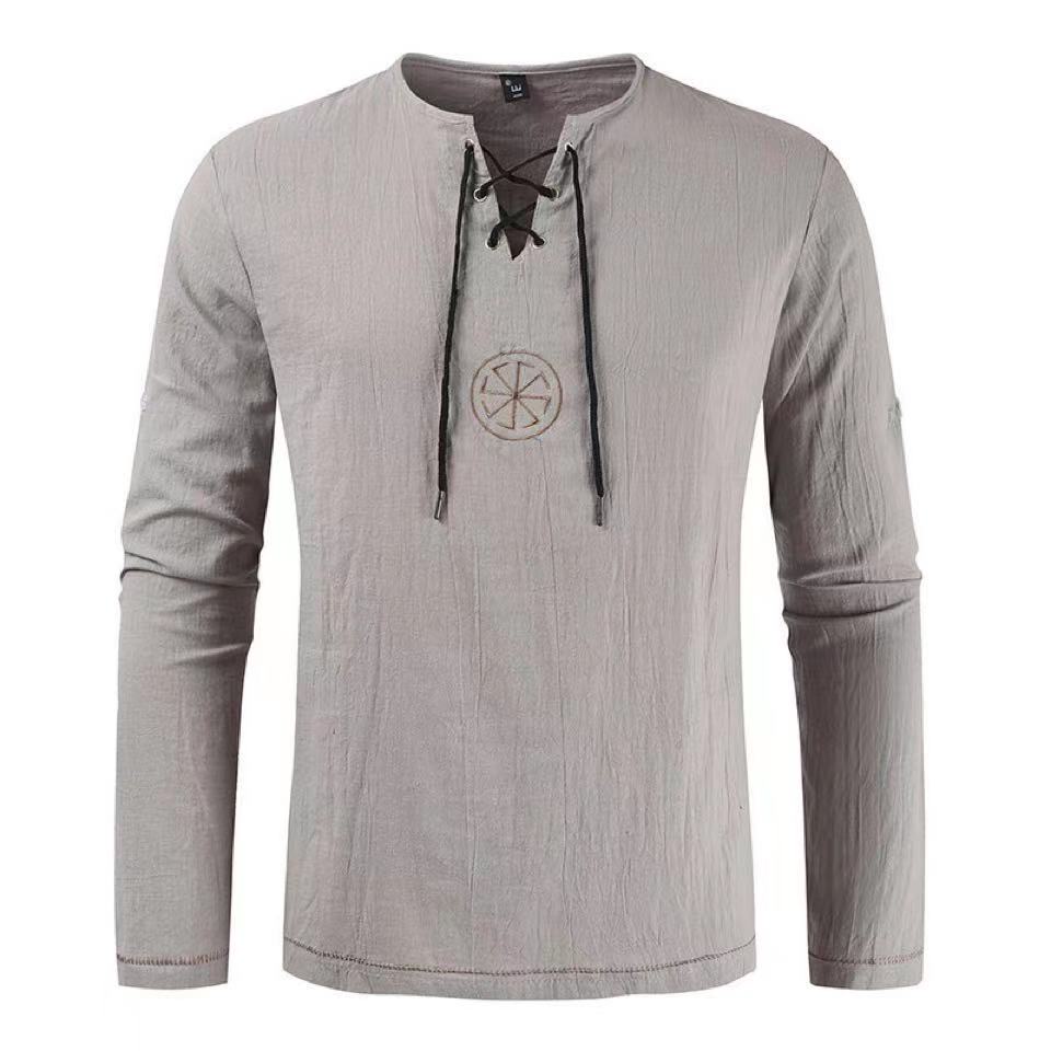 Men's Viking Vegvisir Tunic Me - đánh giá và giá Mens Linen Shirt Long Sleeve
