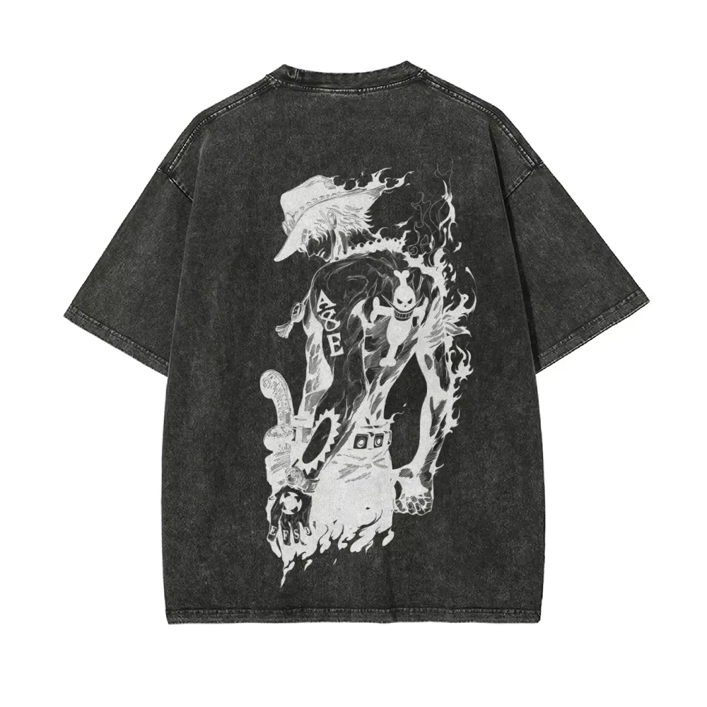 Ace T Shirt Men One Piece Acid - đánh giá và giá Acid Wash Vintage Graphic T Shirt