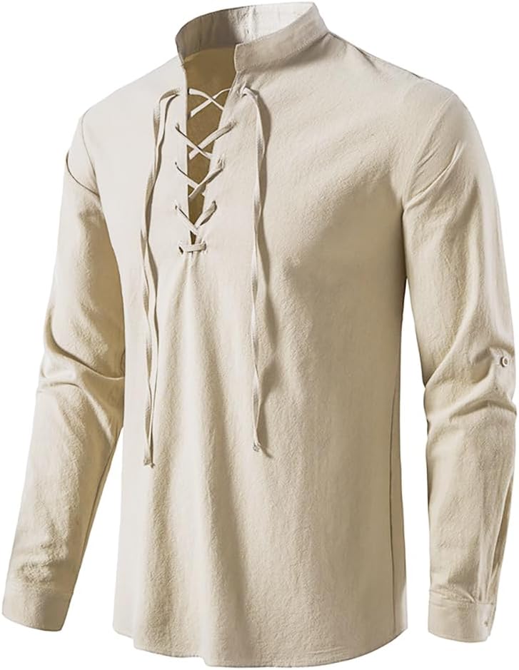 2-piece Set Men's Medieval Pir - đánh giá và giá Medieval Gothic Lace Up Pirate Shirt
