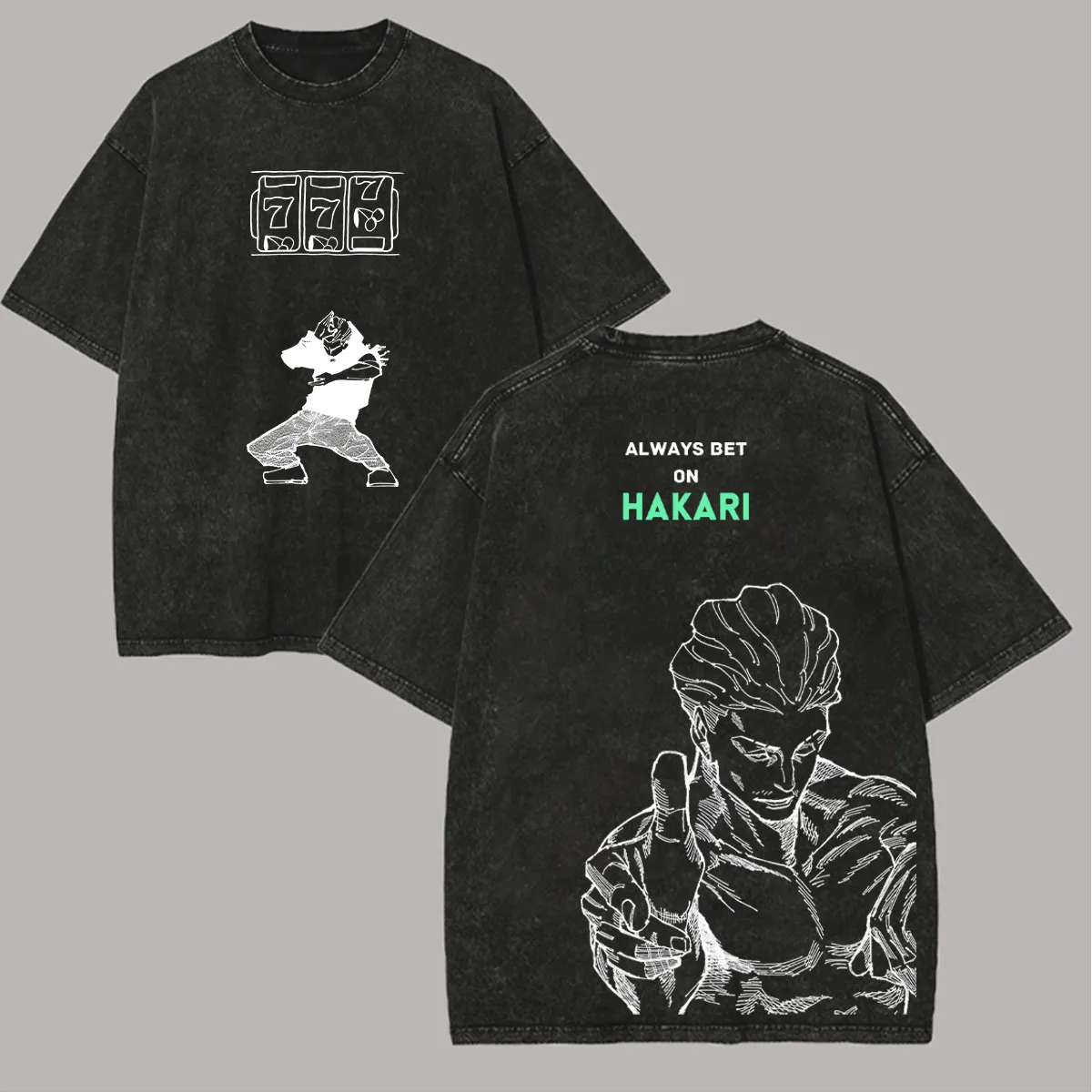Jujutsu Kaisen Hakari T Shirt  - đánh giá và giá Acid Wash Vintage Graphic T Shirt