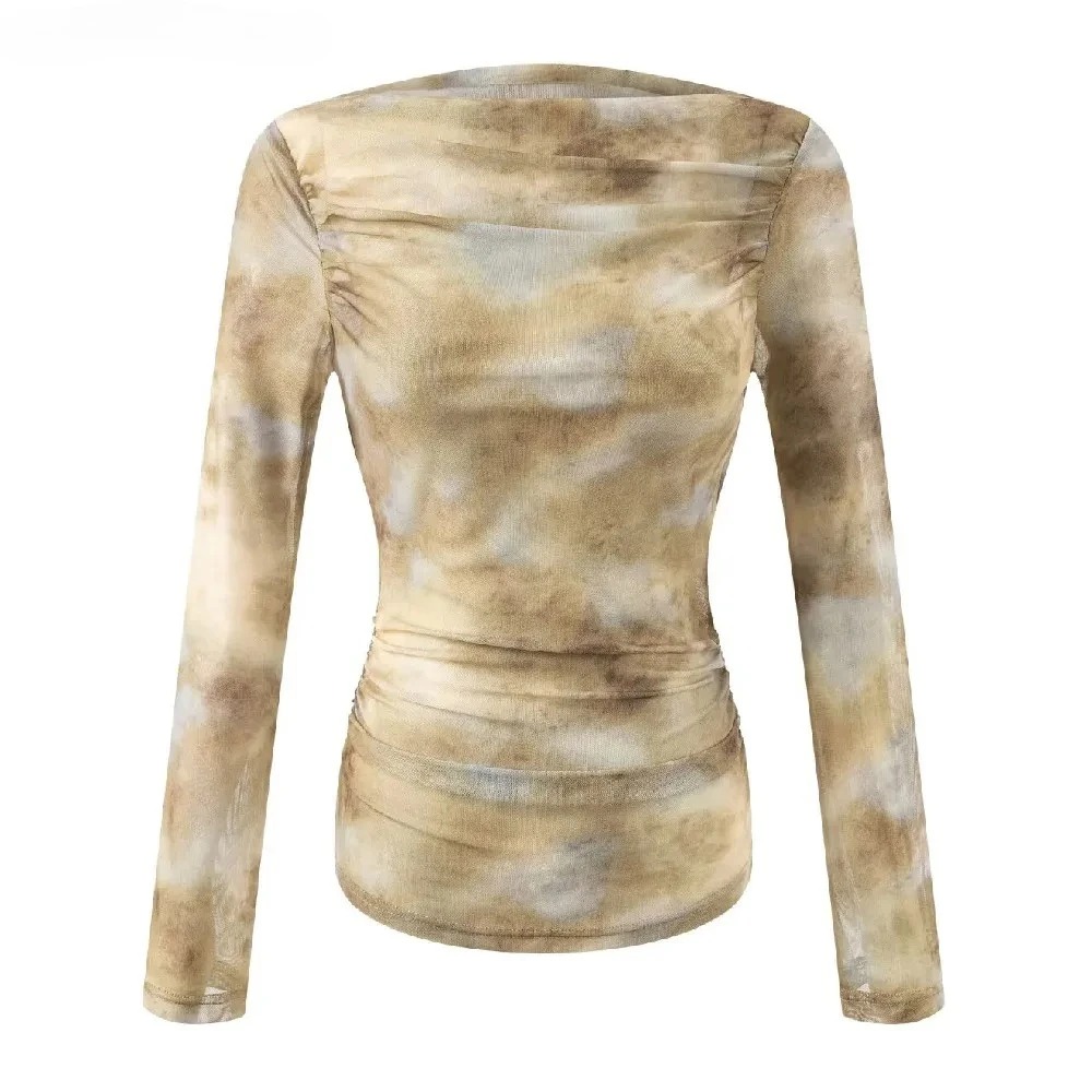 2025 Sexy Tie-Dye Print Ruched - đánh giá và giá T-Shirts