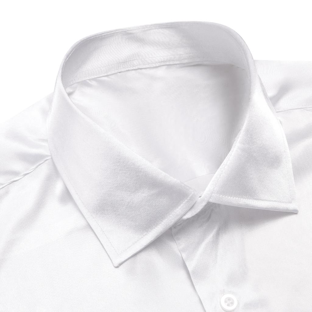 Hi-Tie White Silk Satin Mens S - đánh giá và giá Mens Satin Silk Dress Shirt