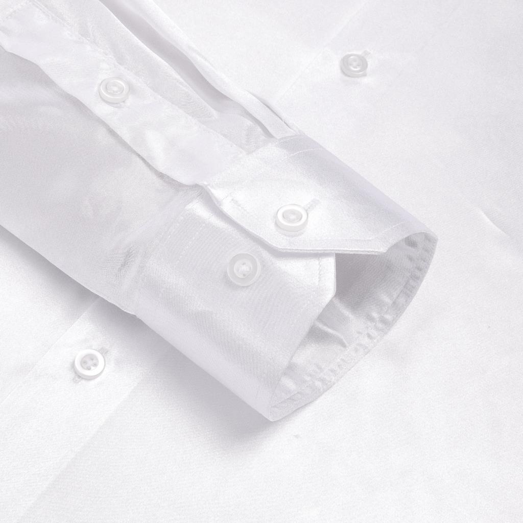 Hi-Tie White Silk Satin Mens S - đánh giá và giá Mens Satin Silk Dress Shirt