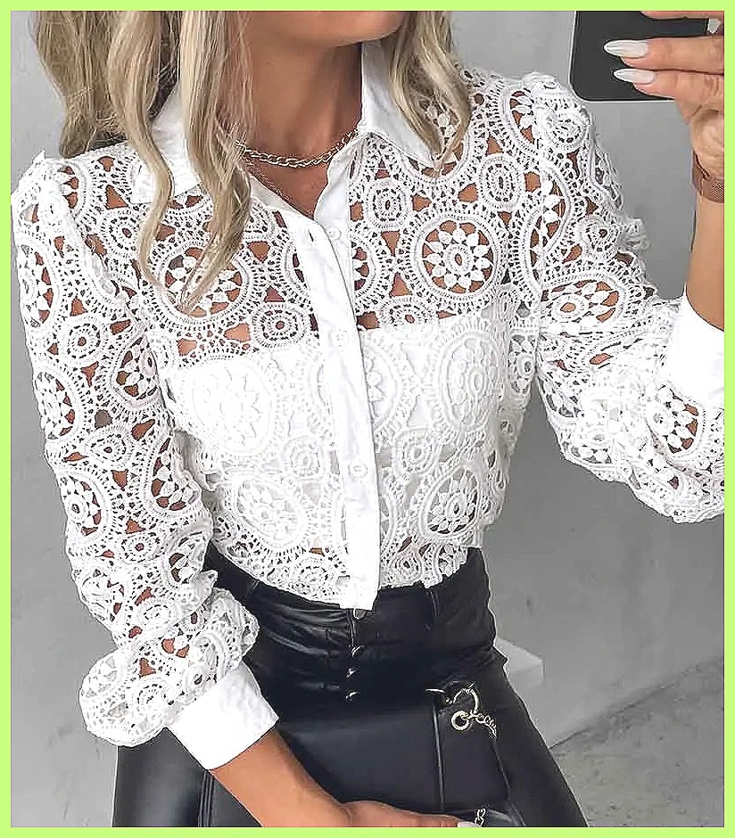 2025 Women's White Lace Shirt, - đánh giá và giá Shirts