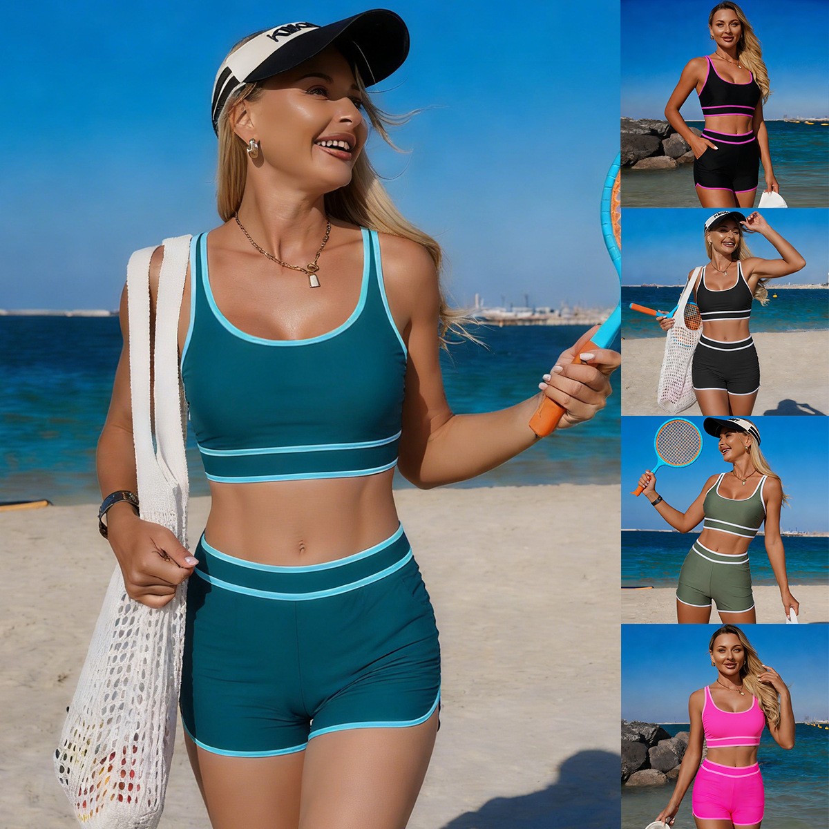 Olive Green Bikini Sleeveless  - đánh giá và giá Shorts