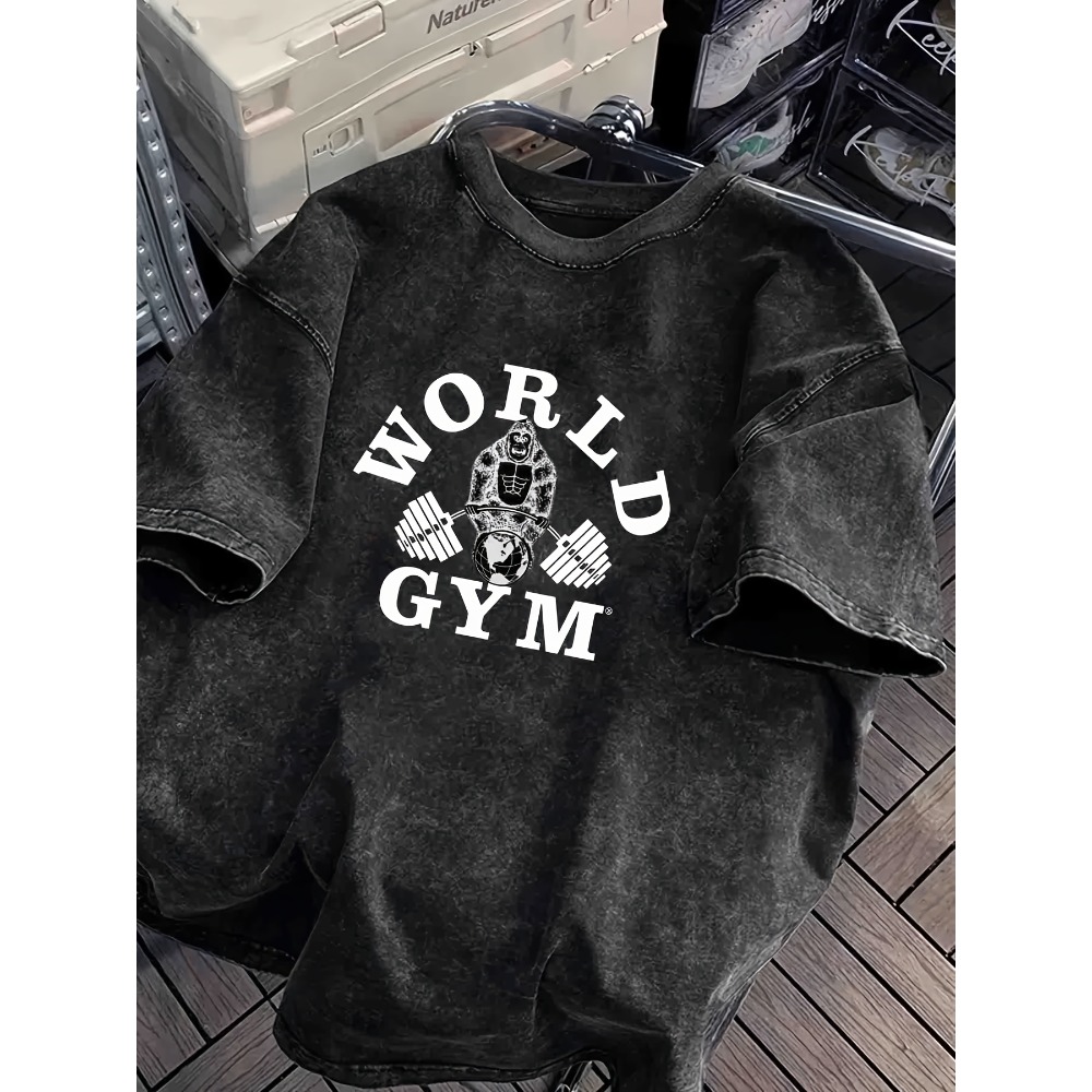 World Gym Gorilla Lifting Weig - đánh giá và giá Acid Wash Vintage Graphic T Shirt