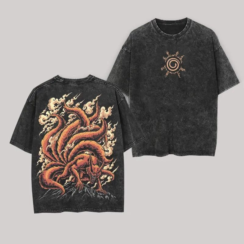 Kurama T Shirt Kyuubi Naruto V - đánh giá và giá Acid Wash Vintage Graphic T Shirt
