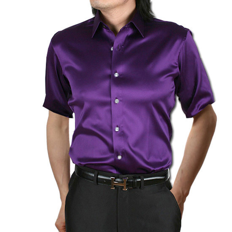 Bộ Drap Bọc Lụa Satin Quần Áo  - đánh giá và giá Mens Satin Silk Dress Shirt