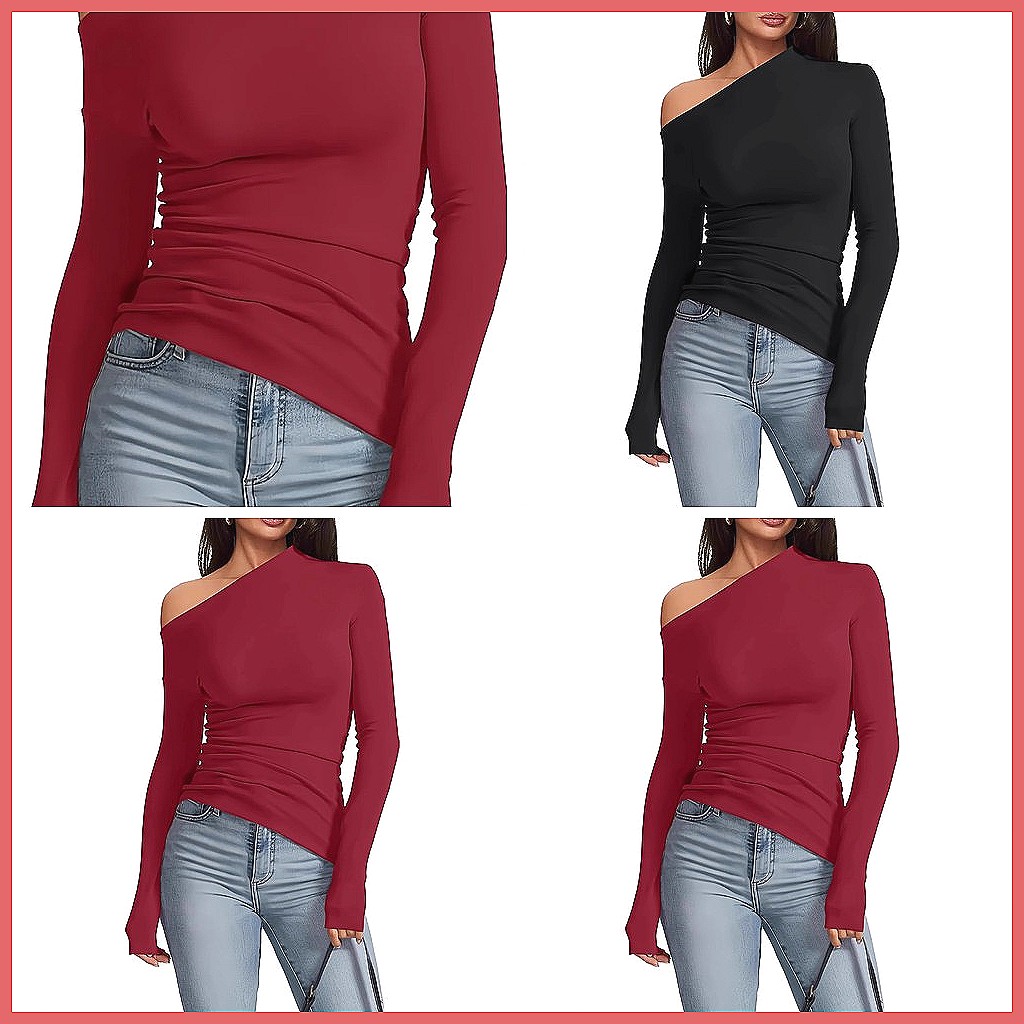 Off-Shoulder Long Sleeve T-Shi - đánh giá và giá T-Shirts