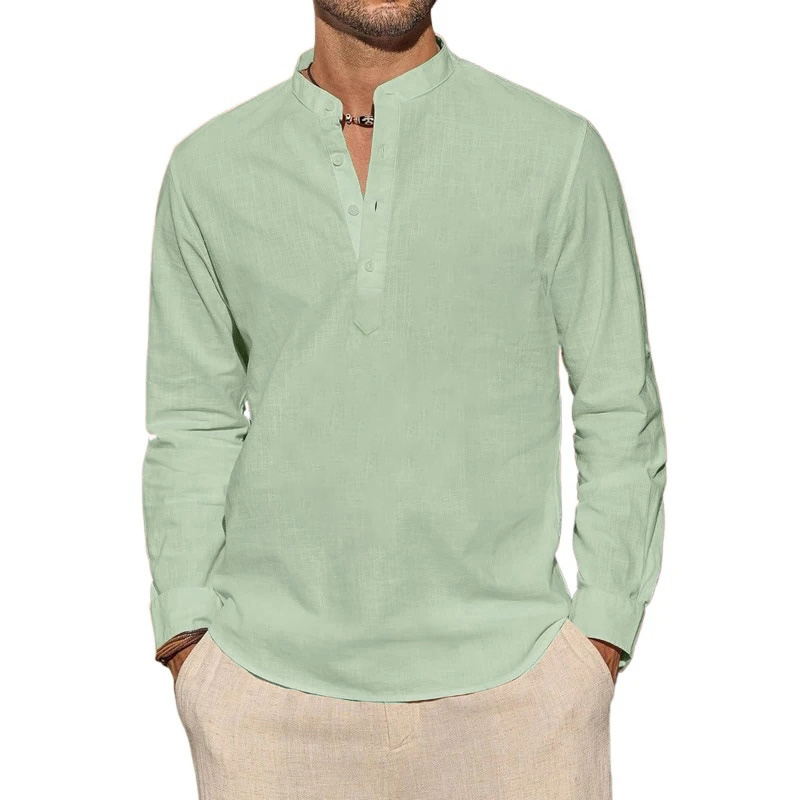 Men's Long Sleeve T-Shirts Cas - đánh giá và giá Mens Linen Shirt Long Sleeve