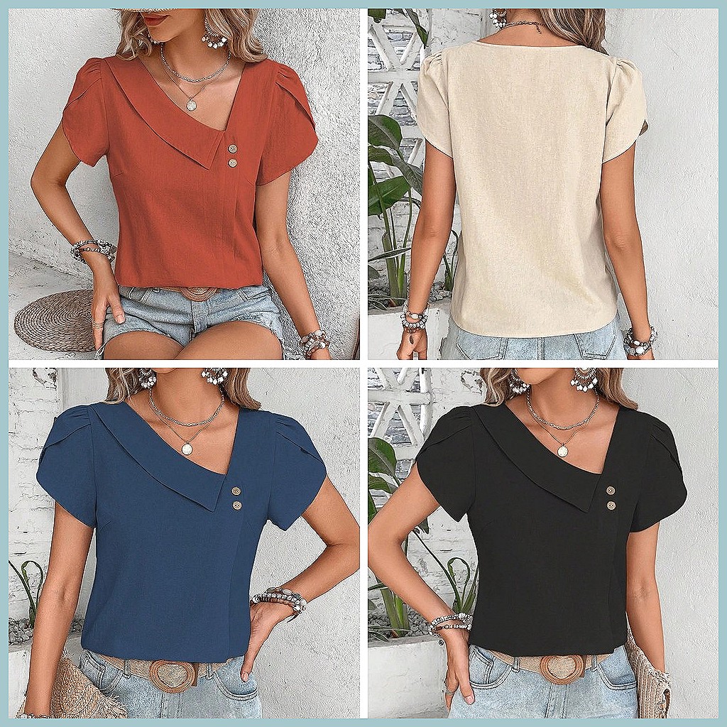 2024 Summer Vintage Solid Colo - đánh giá và giá Shirts