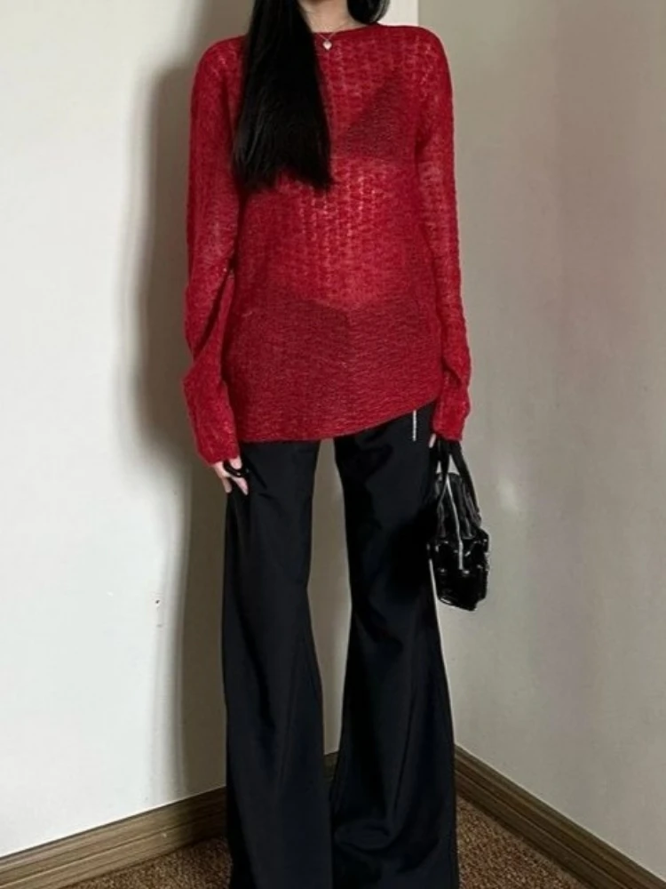 Y2K See-Through Knitted Women' - đánh giá và giá T-Shirts
