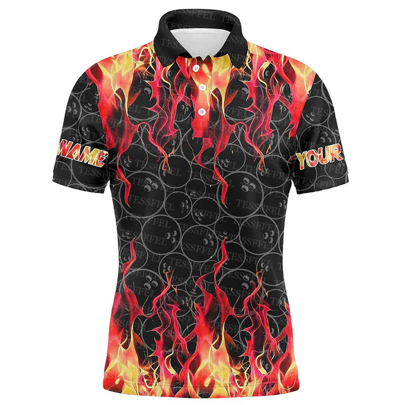 Custom Name Graffiti Flame Gra - đánh giá và giá Short Sleeve Bowling Shirt Retro