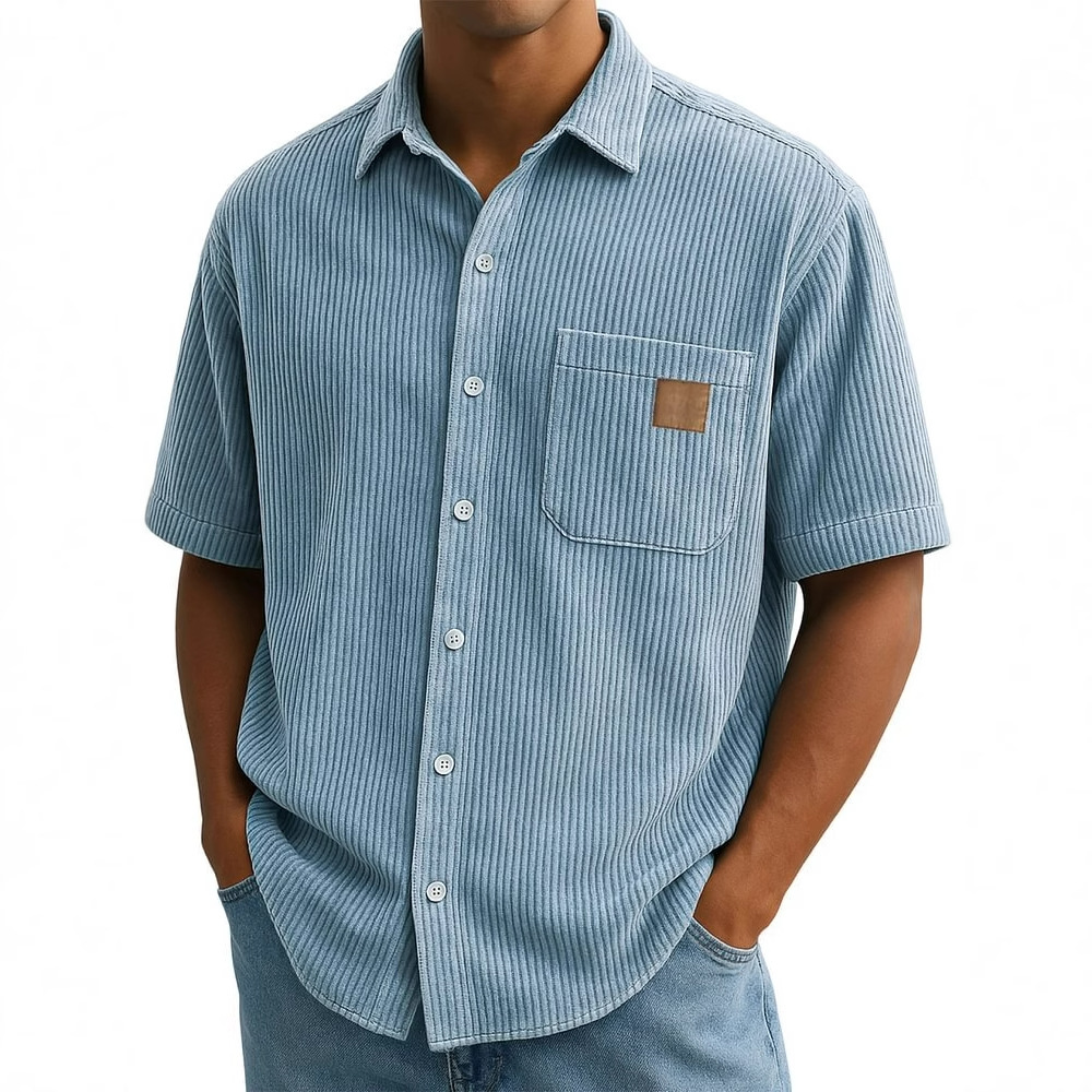 Men's Corduroy Short-Sleeve Sh - đánh giá và giá Corduroy Button Up Shirt Men